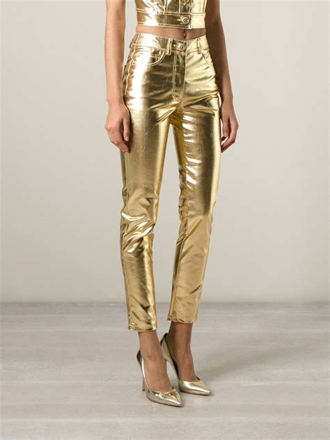 buy metallic denim fabric|metallic pants for women.